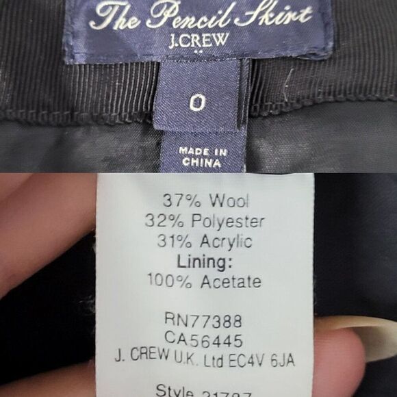 J. Crew Wool Tweed The Pencil Skirt 0 Gray Black Twee Plaid Academia Career - Picture 3 of 9